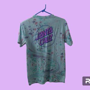 NHC tie dye santa cruz short sleeve t-shirt in blue, pink and purple size small.